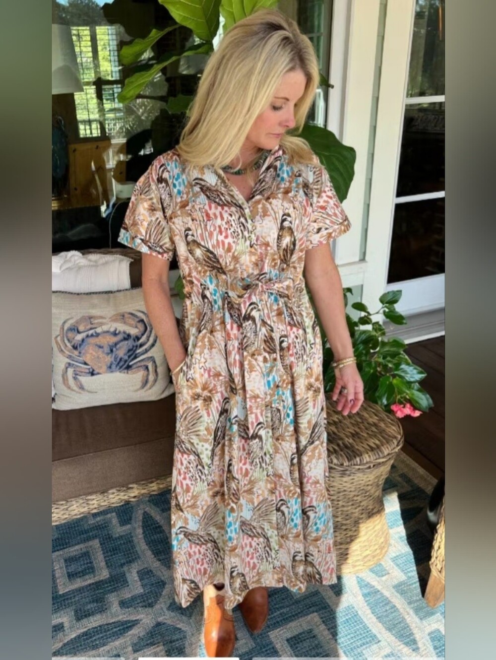 Seymour dress by Holly Shae, quail print